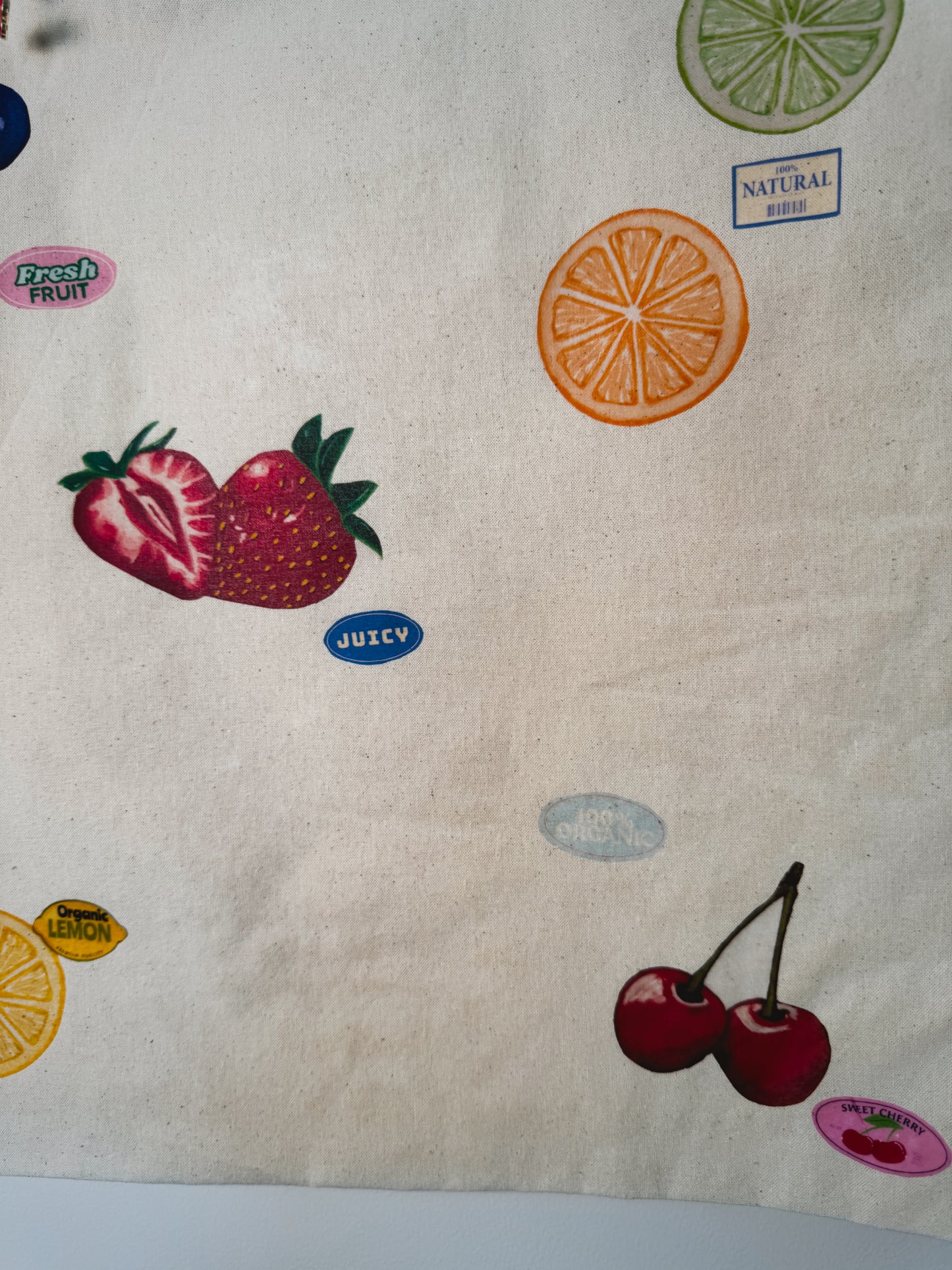 Fresh Fruit Hand-Pressed Tote Bag | 15x16 Natural Cotton — Luxe