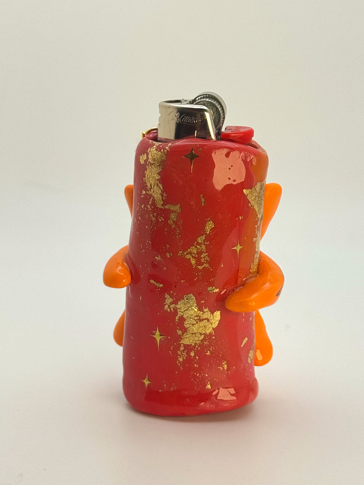 Whimsical Sun Case with charm| Fits Standard Bic | Handmade Polymer Clay Art