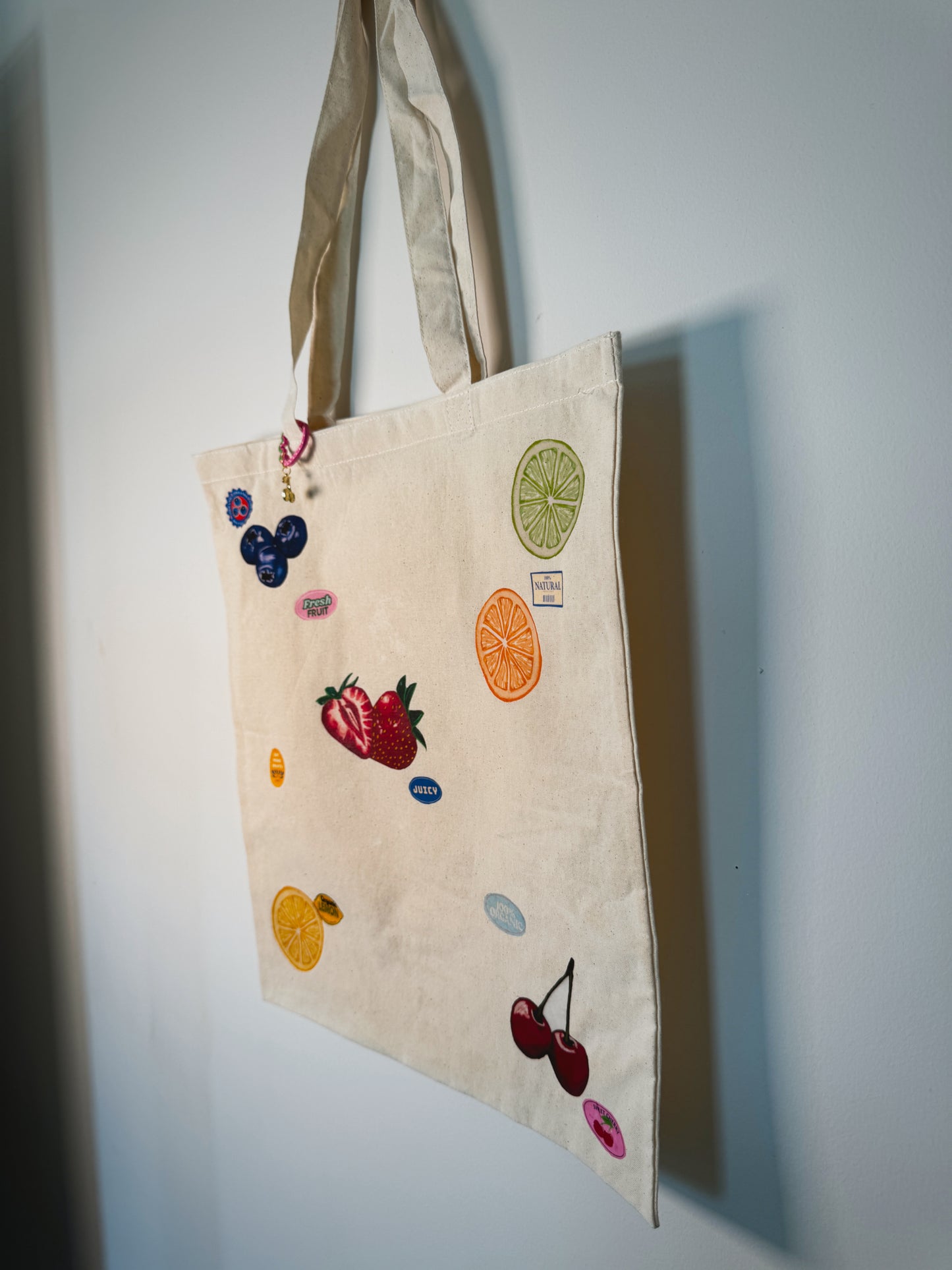 Fresh Fruit Hand-Pressed Tote Bag | 15x16 Natural Cotton — Luxe