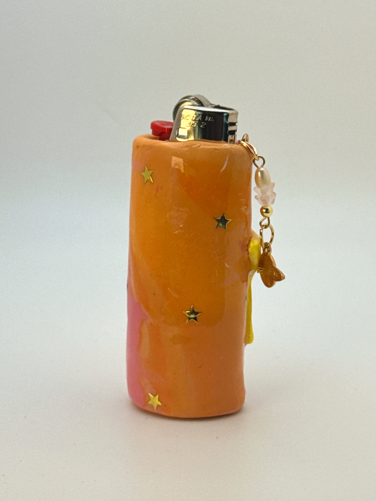 Celestial Star Case with charm| Fits Standard Bic | Handmade Polymer Clay Art