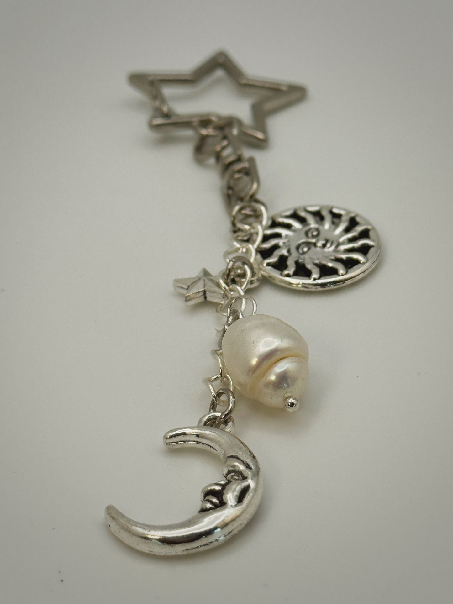Silver Celestial Bag Charm | Handmade Key Chain