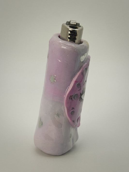 Sassy Moon Lighter Case| Fits Standard Bic | Handmade Polymer Clay Art