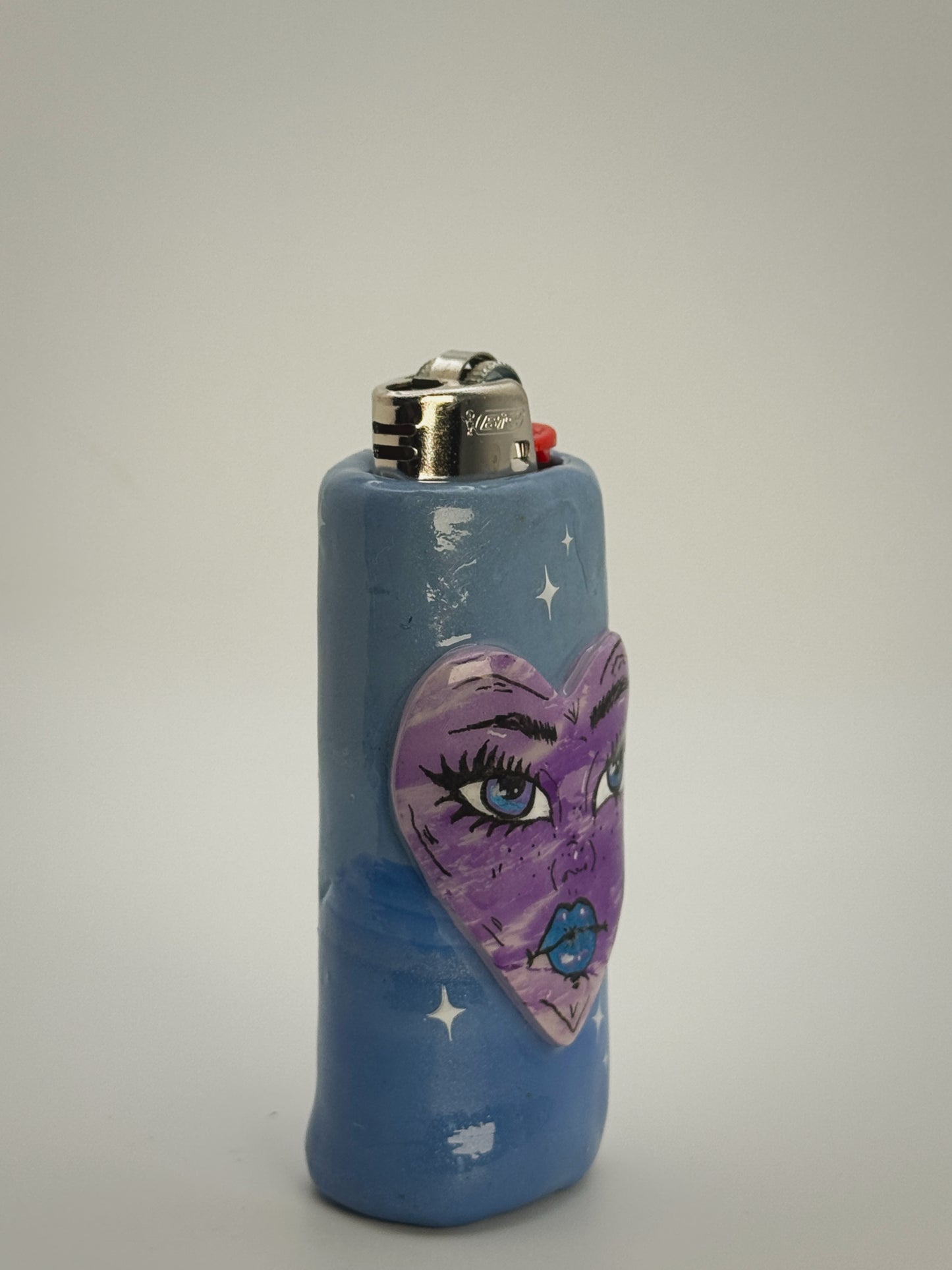 Sassy Heart Lighter Case| Fits Standard Bic | Handmade Polymer Clay Art