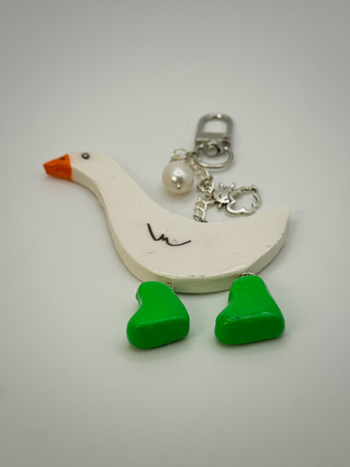 Silly Goose Charm | Handmade Polymer Clay Key Chain