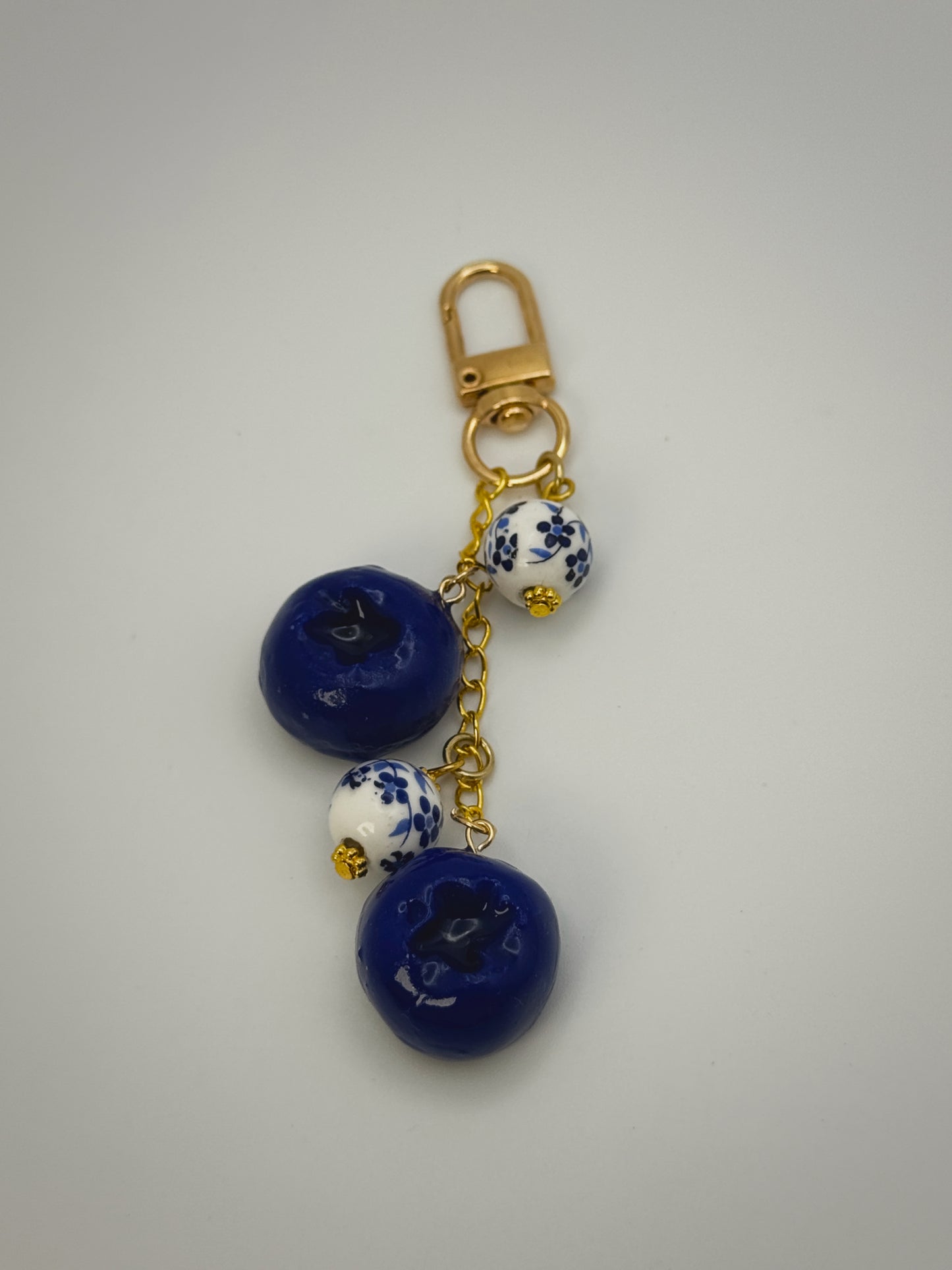 Blueberries Bag Charm | Handmade Polymer Clay Key Chain