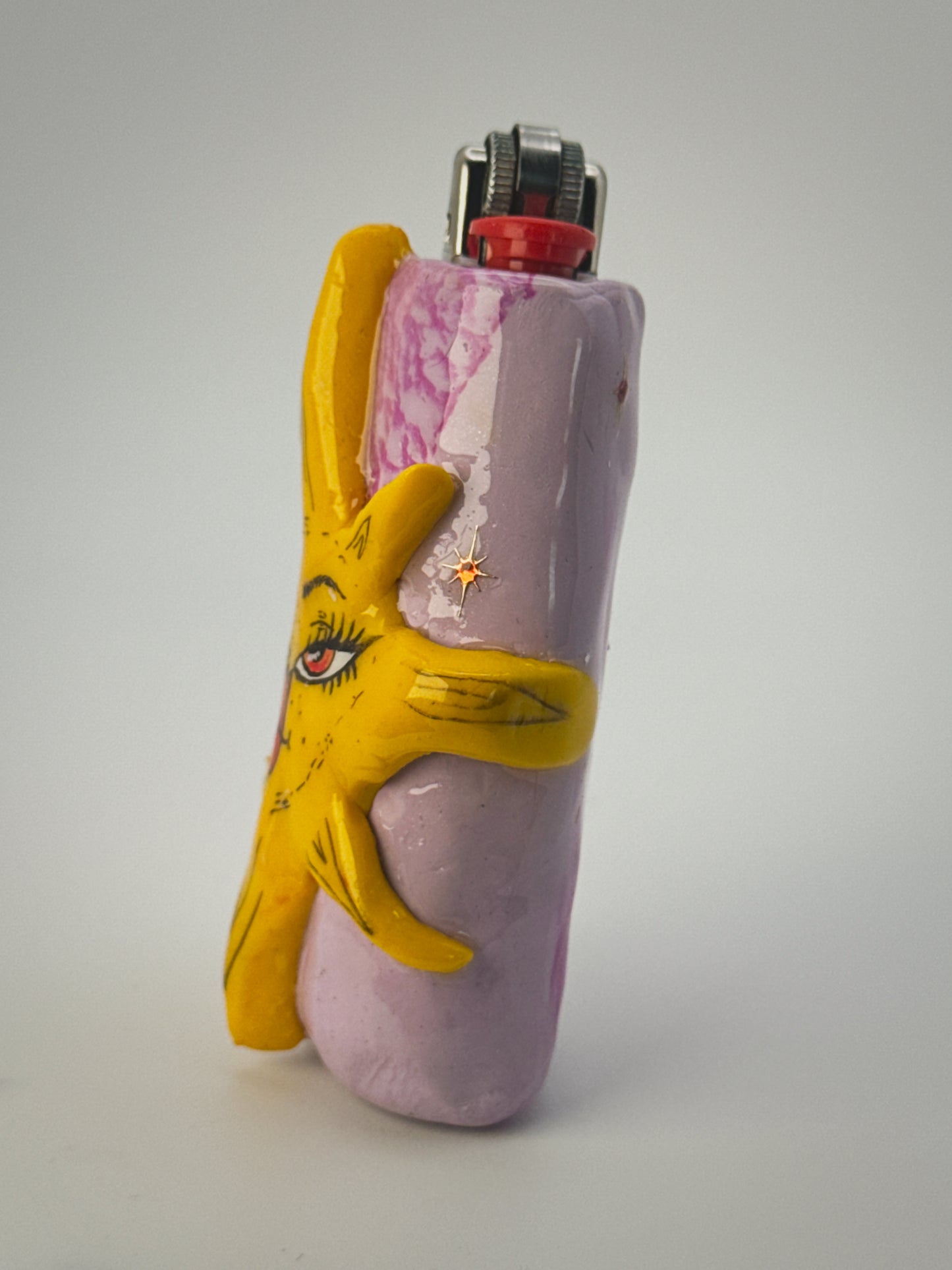 Sassy Sun Lighter Case| Fits Standard Bic | Handmade Polymer Clay Art