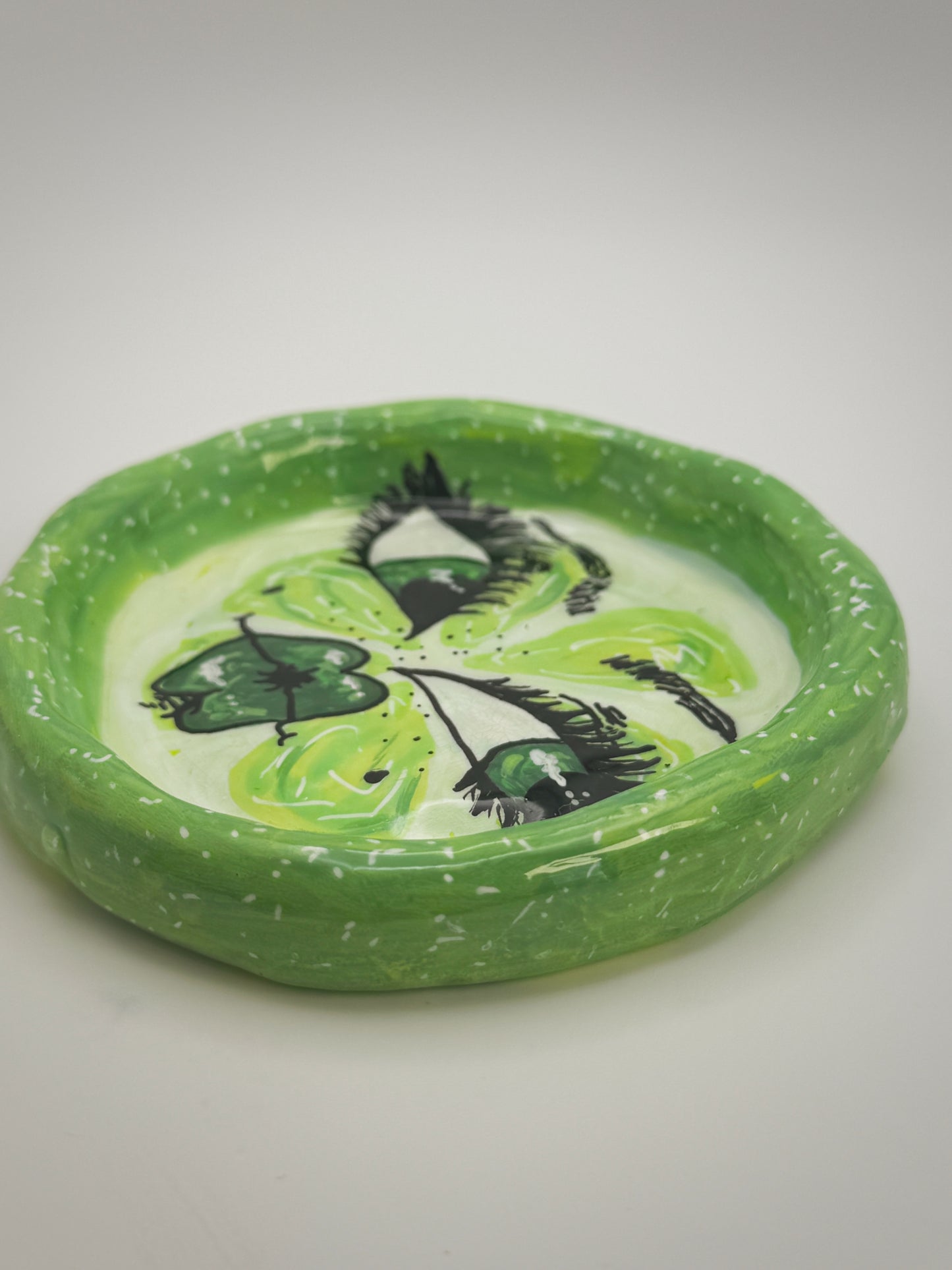 Lime Face Trinket Dish(3.5-4”) – Handmade Polymer Clay