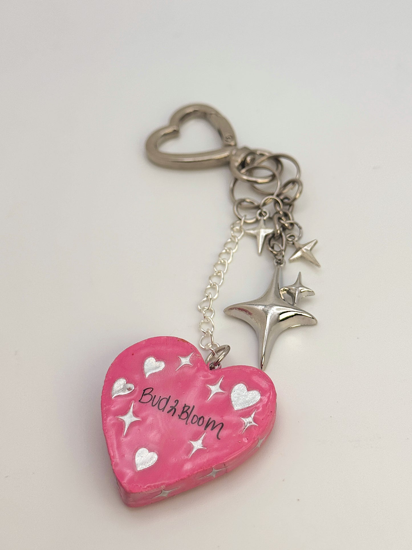 Clown Heart Keychain – Hand-Sculpted Polymer Clay Charm