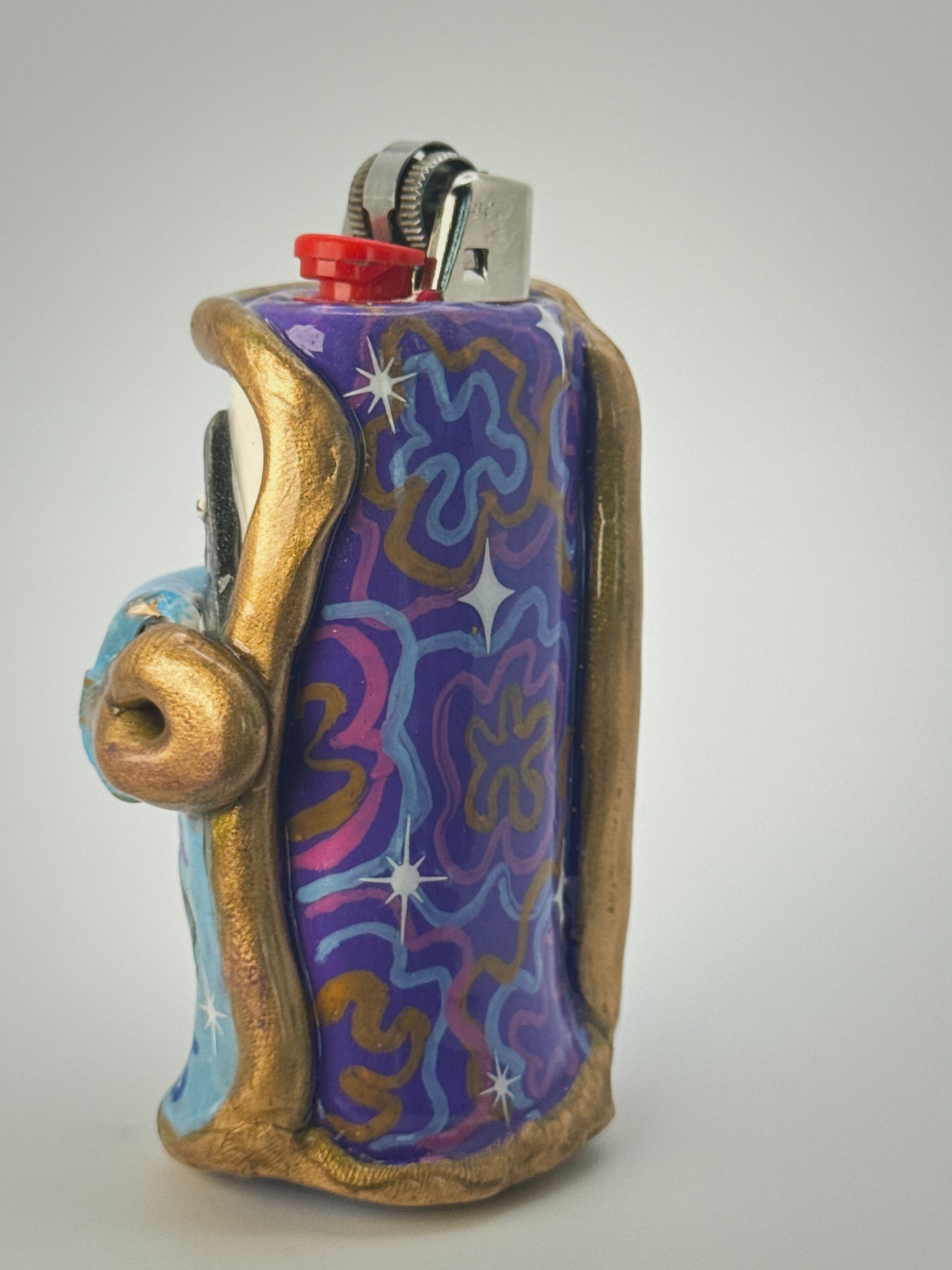 Sardine Tin Lighter Case| Fits Standard Bic | Handmade Polymer Clay Art