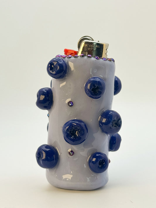 Fresh Blueberries Lighter Case| Fits Standard Bic | Handmade Polymer Clay Art