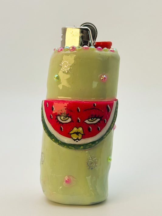 Sassy Watermelon Lighter Case| Fits Standard Bic | Handmade Polymer Clay Art