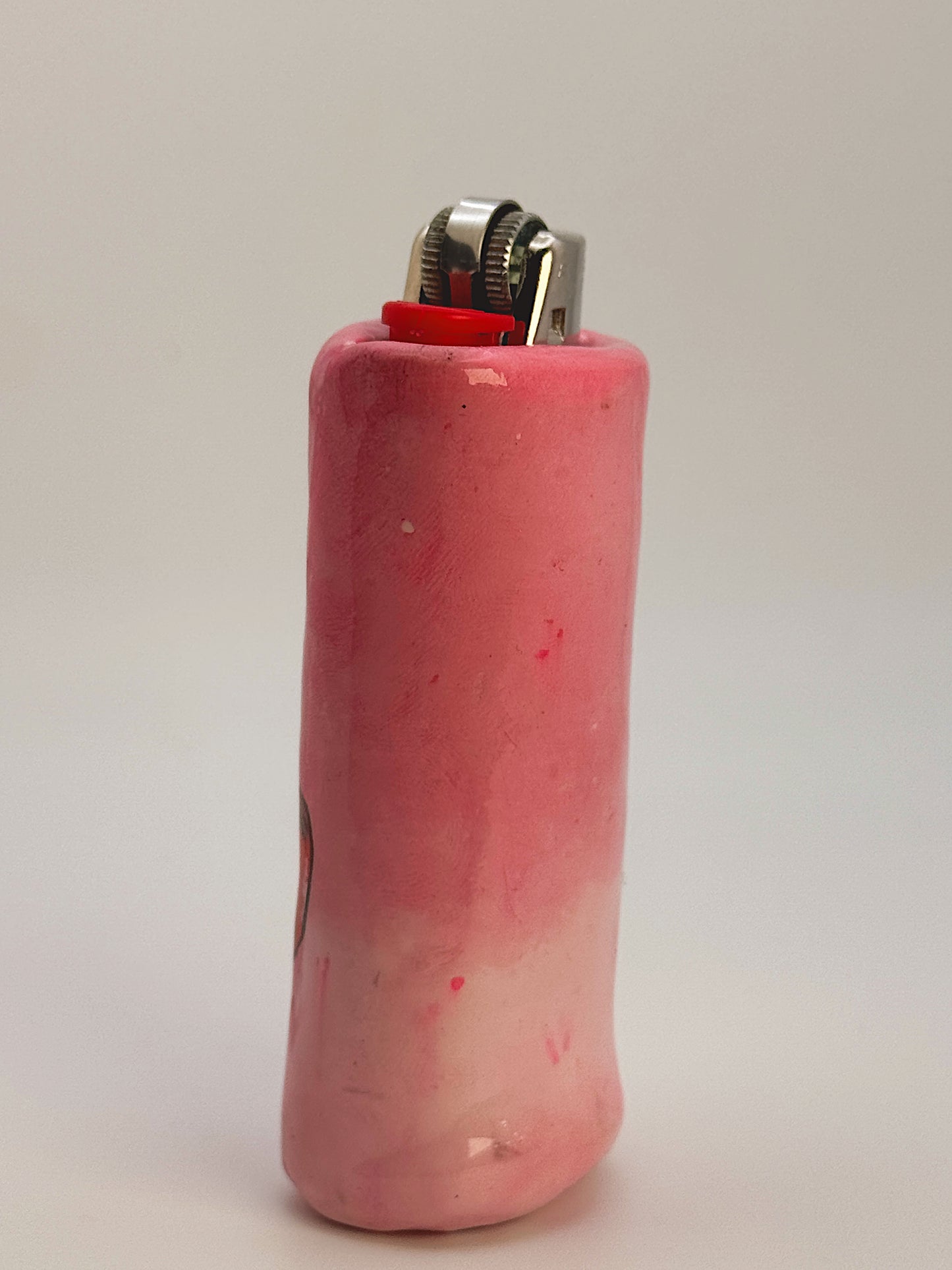 Sweet Like Cherries Lighter Case – Handmade Pink Cherry Polymer Clay Cover