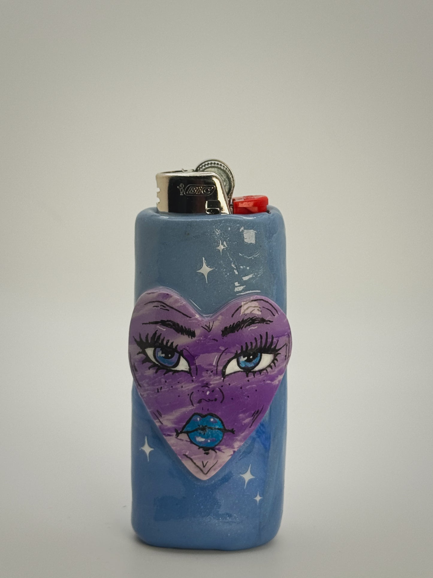Sassy Heart Lighter Case| Fits Standard Bic | Handmade Polymer Clay Art