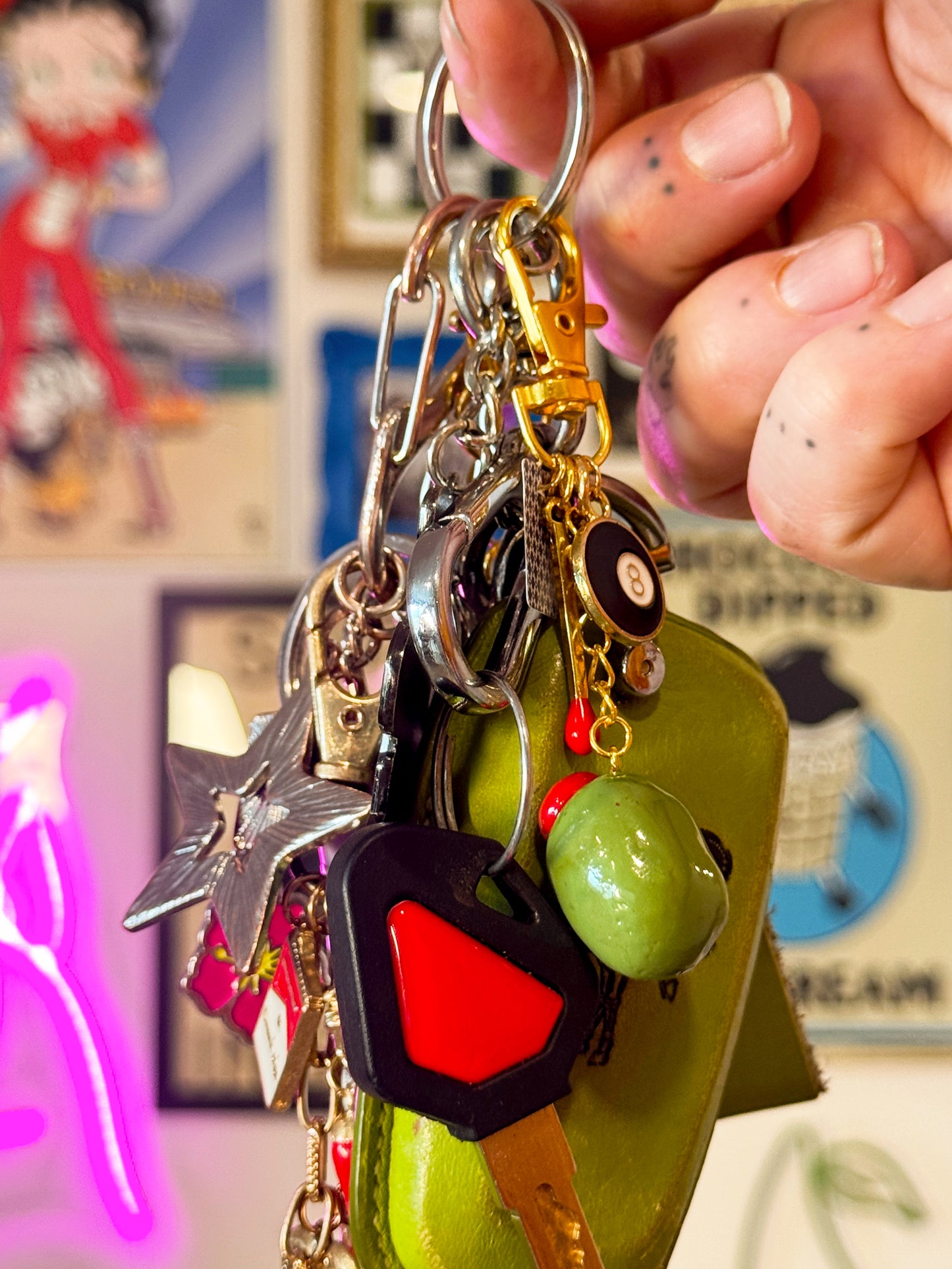 Girls Night Out Keychain – Handmade Polymer Clay Bag Charm