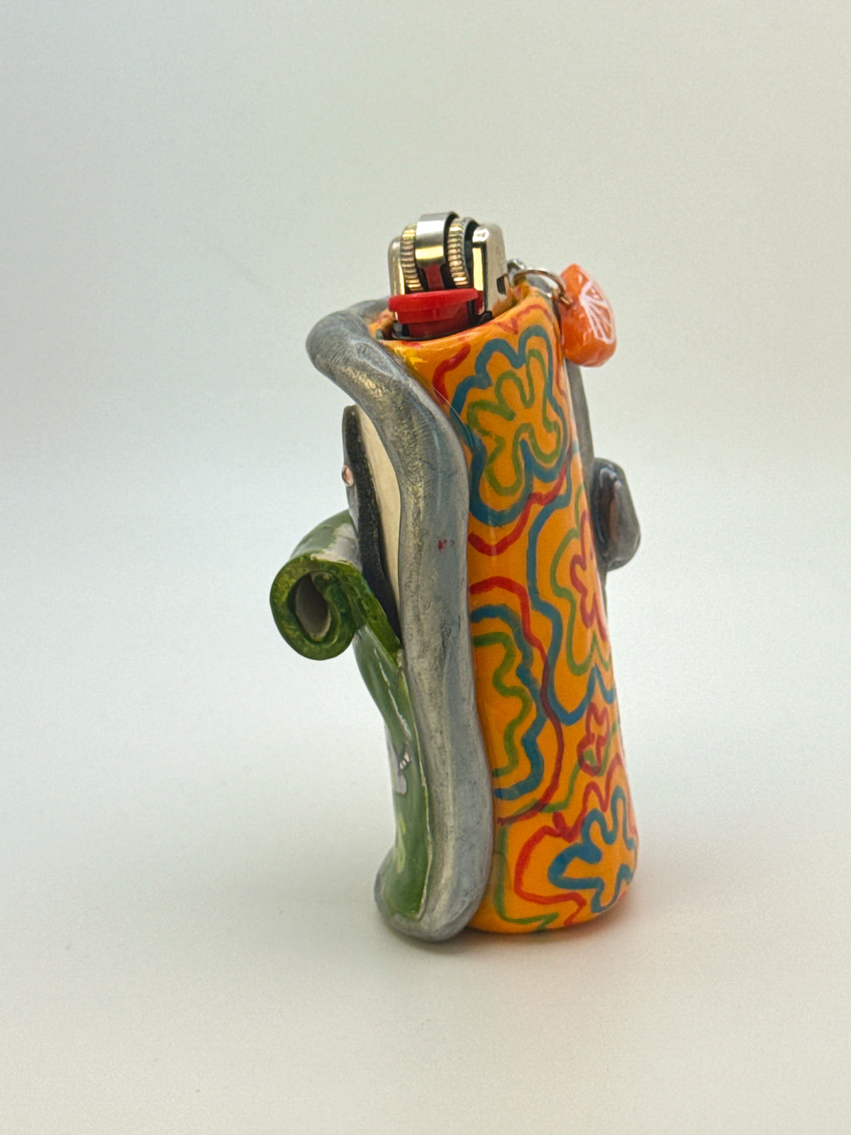 Smoked Sardines Tin Case with charm| Fits Standard Bic | Handmade Polymer Clay Art