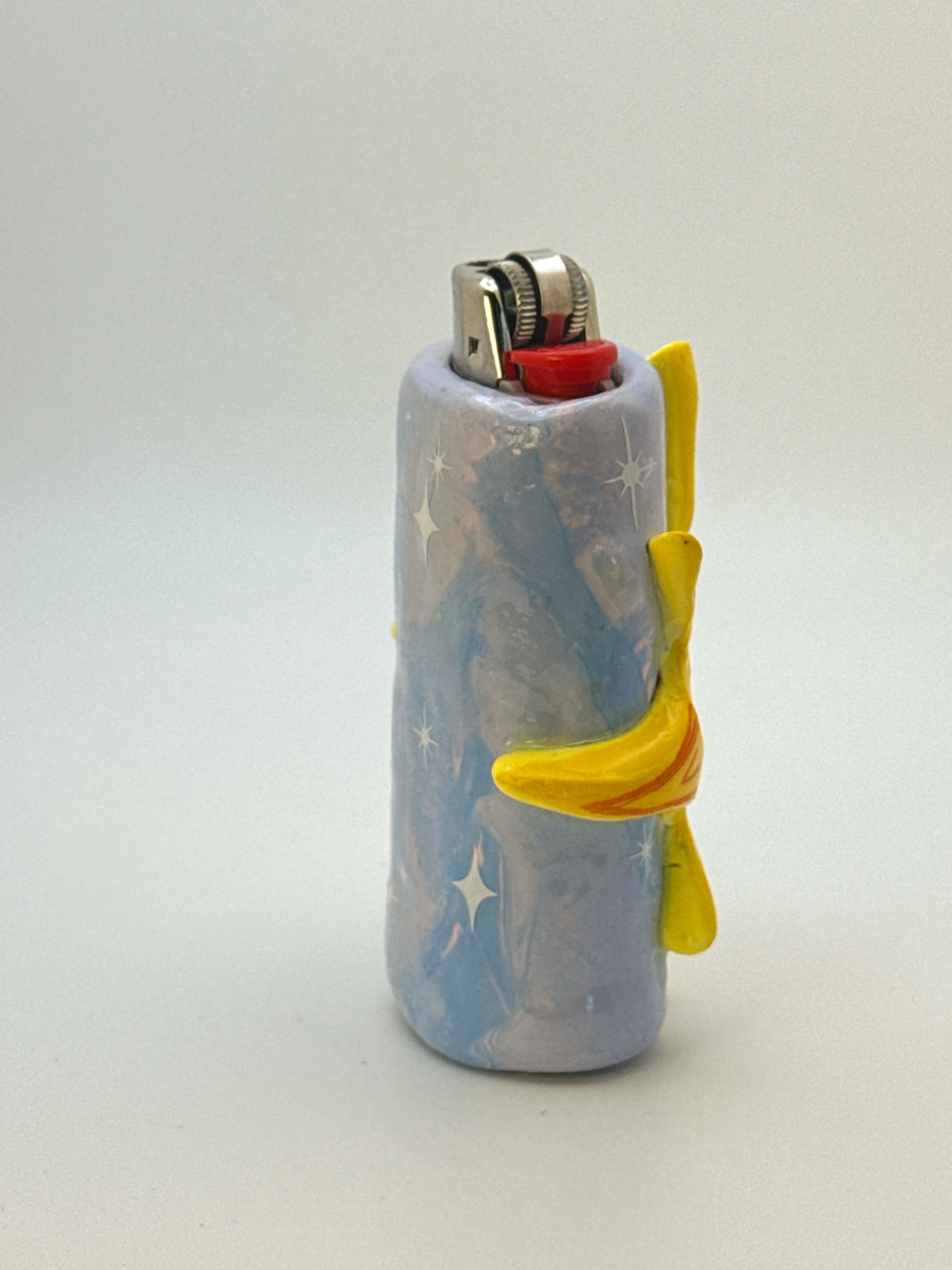 Celestial Sun Case with charm| Fits Standard Bic | Handmade Polymer Clay Art