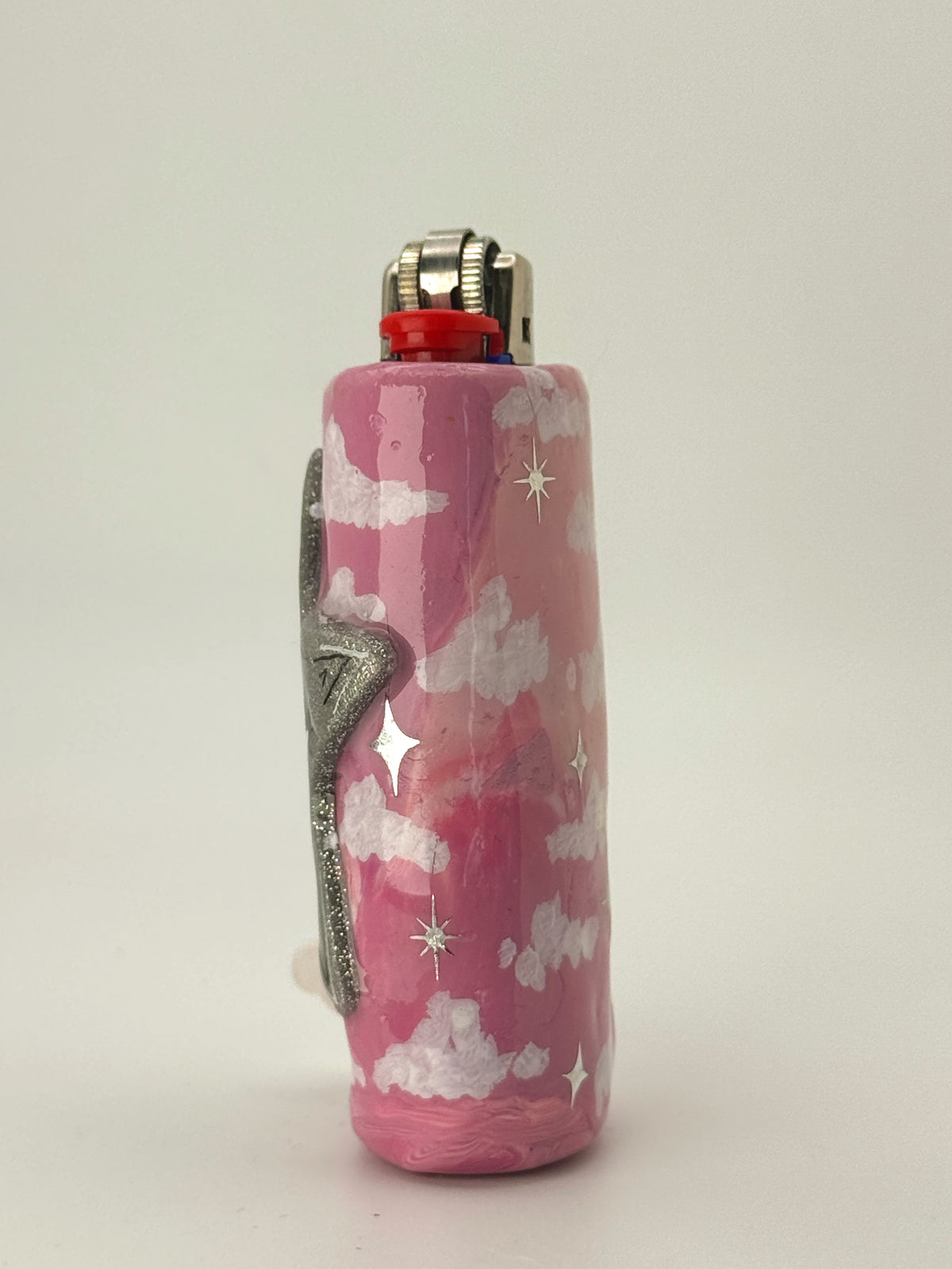 Sweet Dreams Star Lighter Case with charm| Fits Standard Bic | Handmade Polymer Clay Art