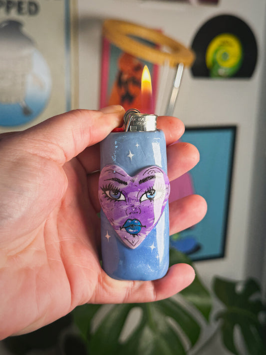 Sassy Heart Lighter Case| Fits Standard Bic | Handmade Polymer Clay Art