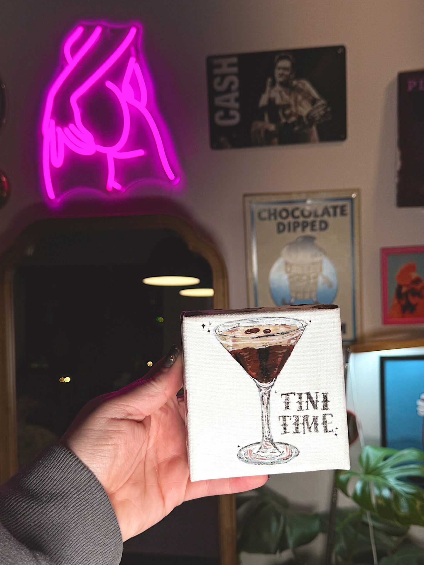 Tini Time – Mini Cocktail Canvas (4×4 Original)
