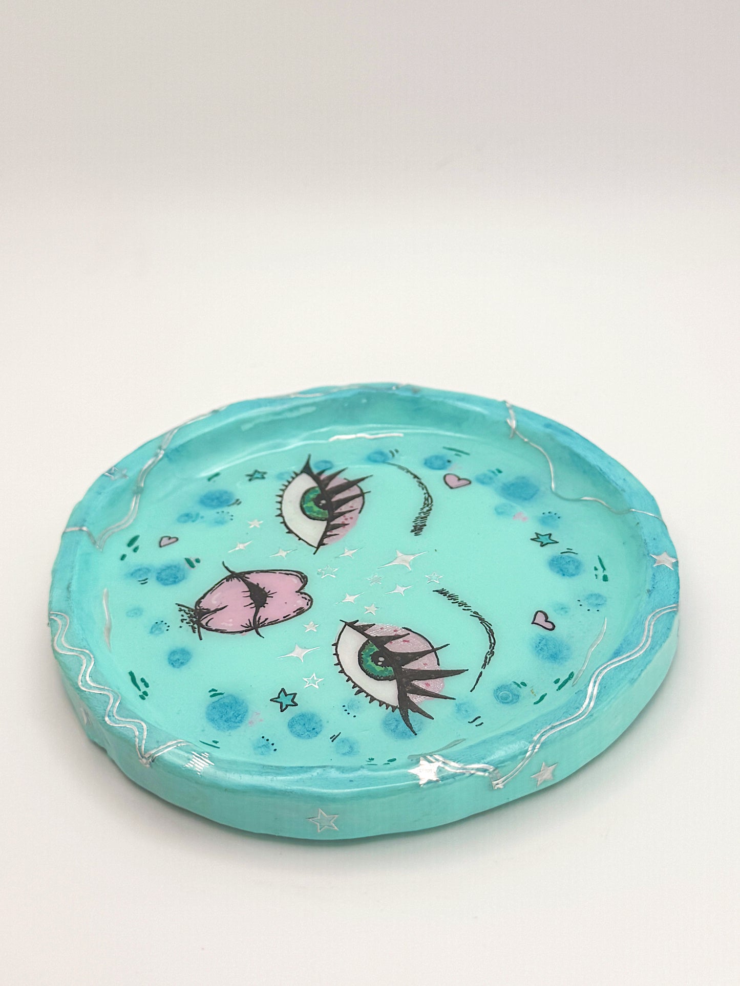 Aqua Daydream Moon – 5 inch Trinket Dish