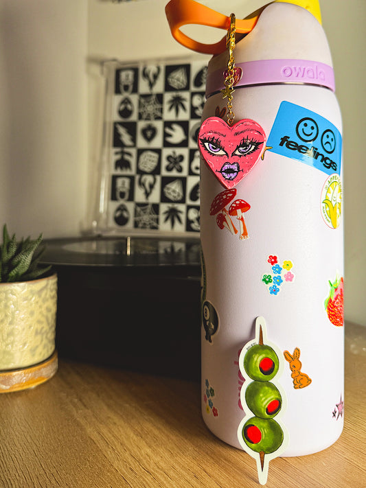 Olive Skewer Sticker | Martini Olive Vinyl Sticker | Cocktail Garnish Bar Aesthetic Decal