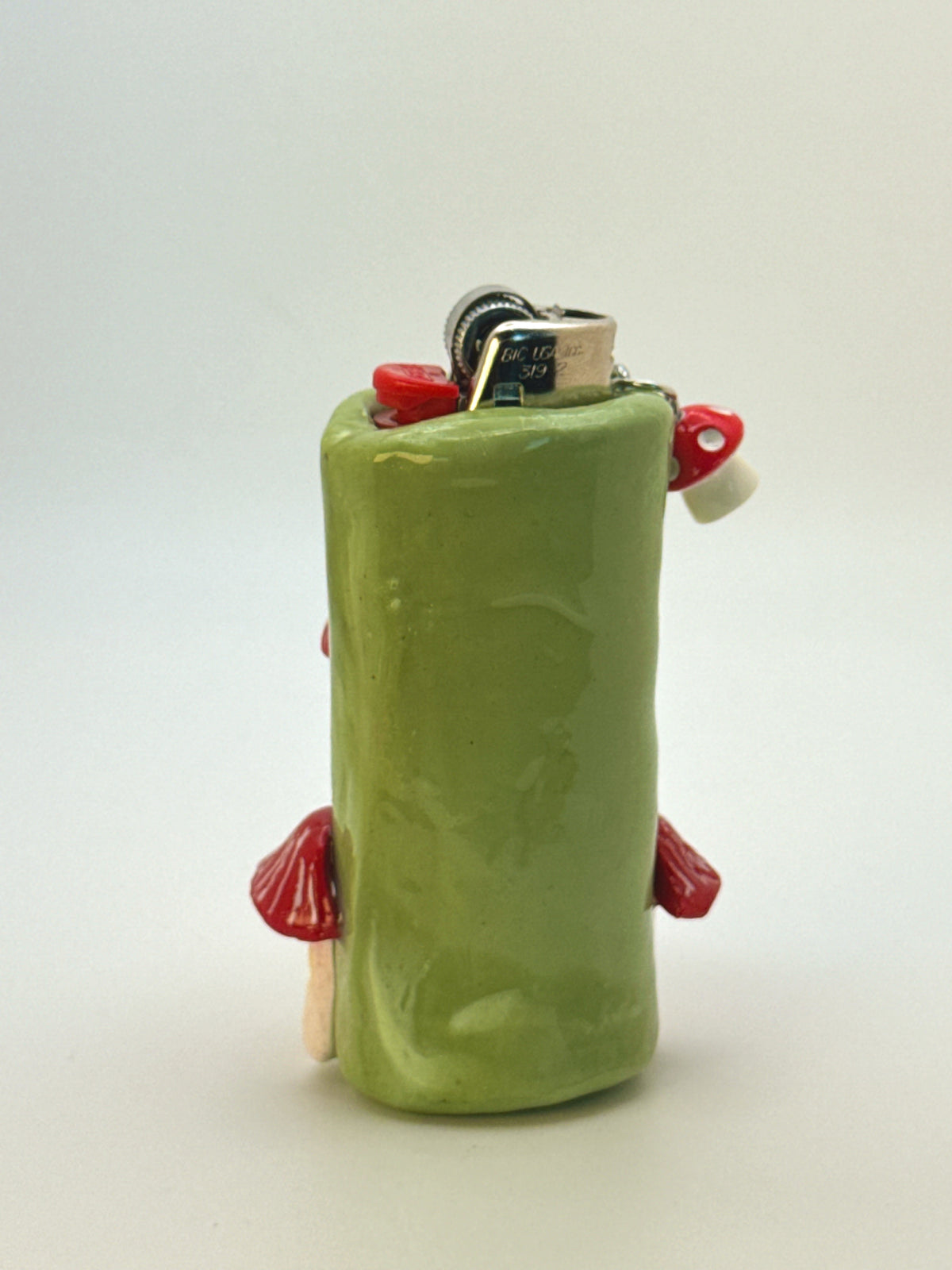 Mushroom Case with charm| Fits Standard Bic | Handmade Polymer Clay Art