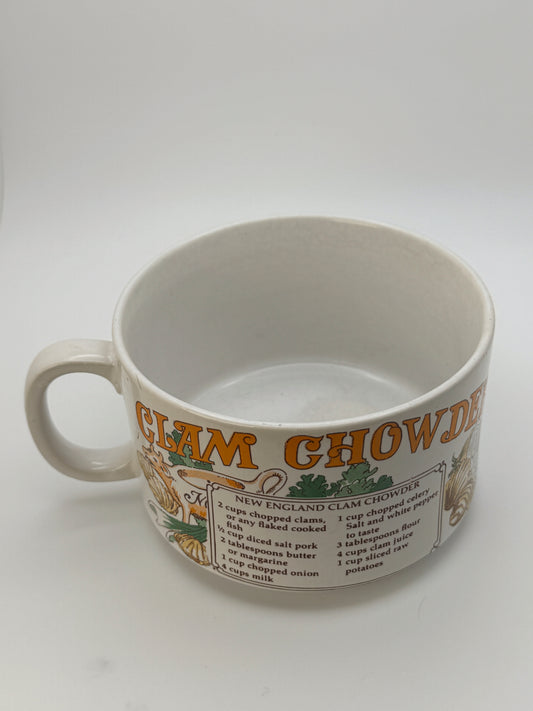 Vintage 1970s Recipe Soup Mug Set – Made in Japan – Clam Chowder, Split Pea & French Onion