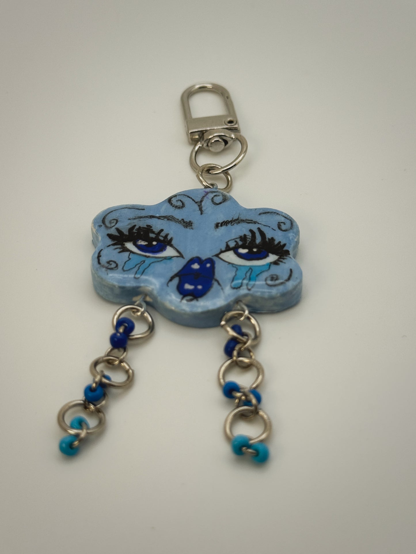 Sad Girl Club Bag Charm | Handmade Polymer Clay Key Chain
