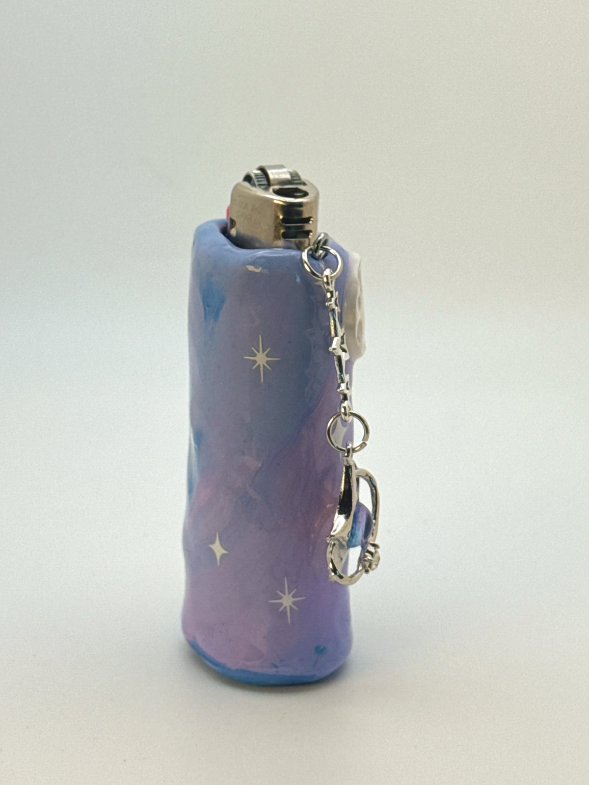 Black Cat Case with charm| Fits Standard Bic | Handmade Polymer Clay Art