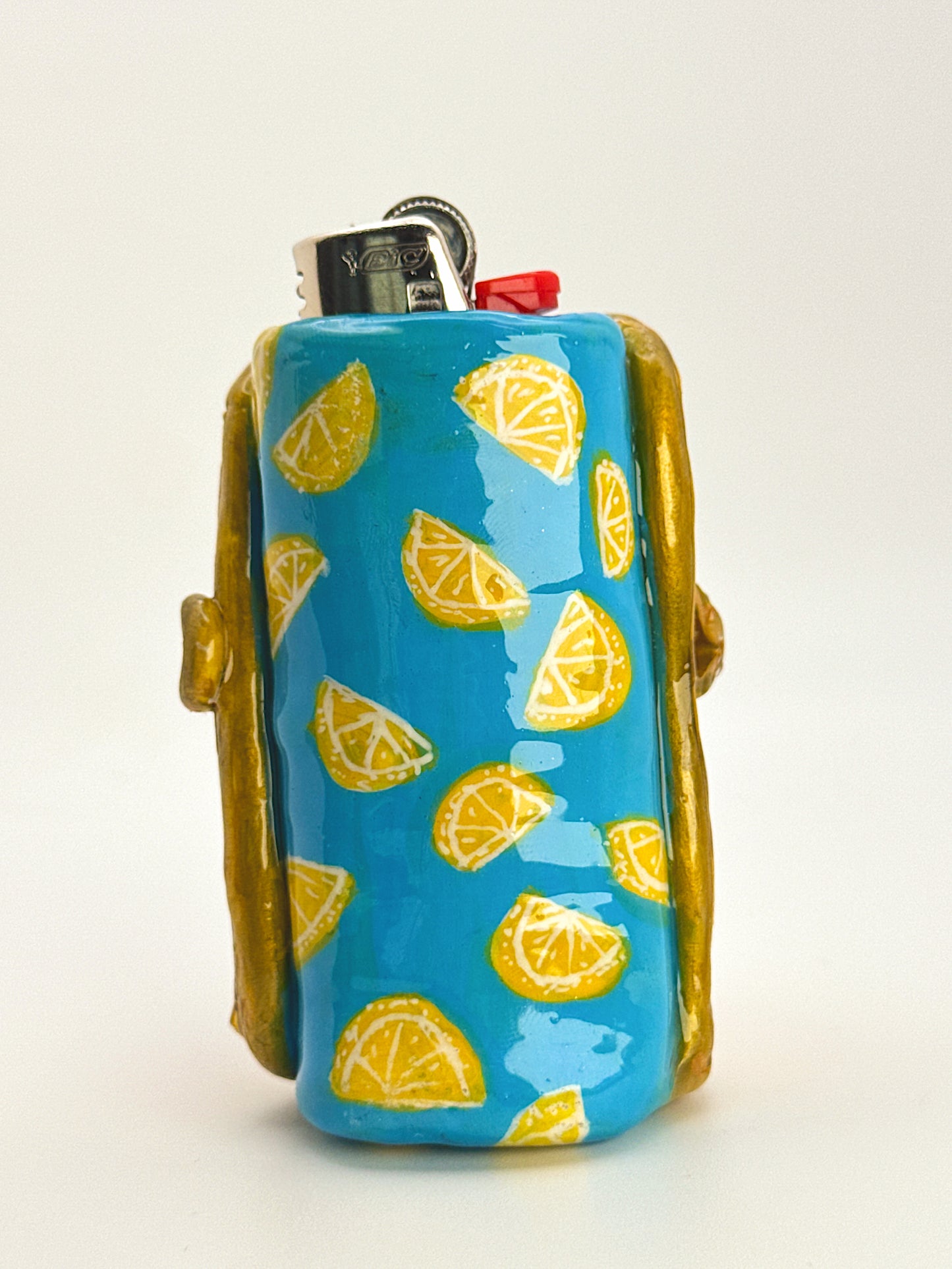 Sardines in Lemon Lighter Case – Hand-Sculpted Novelty Bic Cover