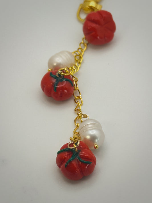 Tomatoes Keychain – Handmade Polymer Clay Bag Charm