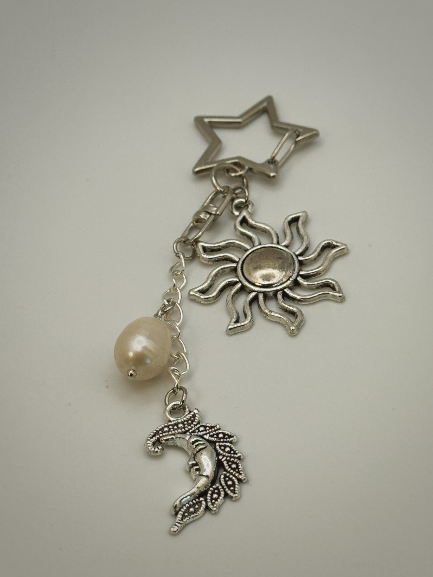 Silver Celestial Bag Charm | Handmade Key Chain