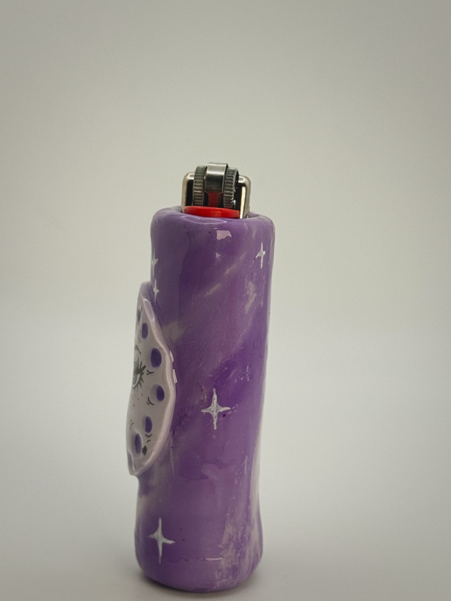 Lavender Moon Lighter Case| Fits Standard Bic | Handmade Polymer Clay Art
