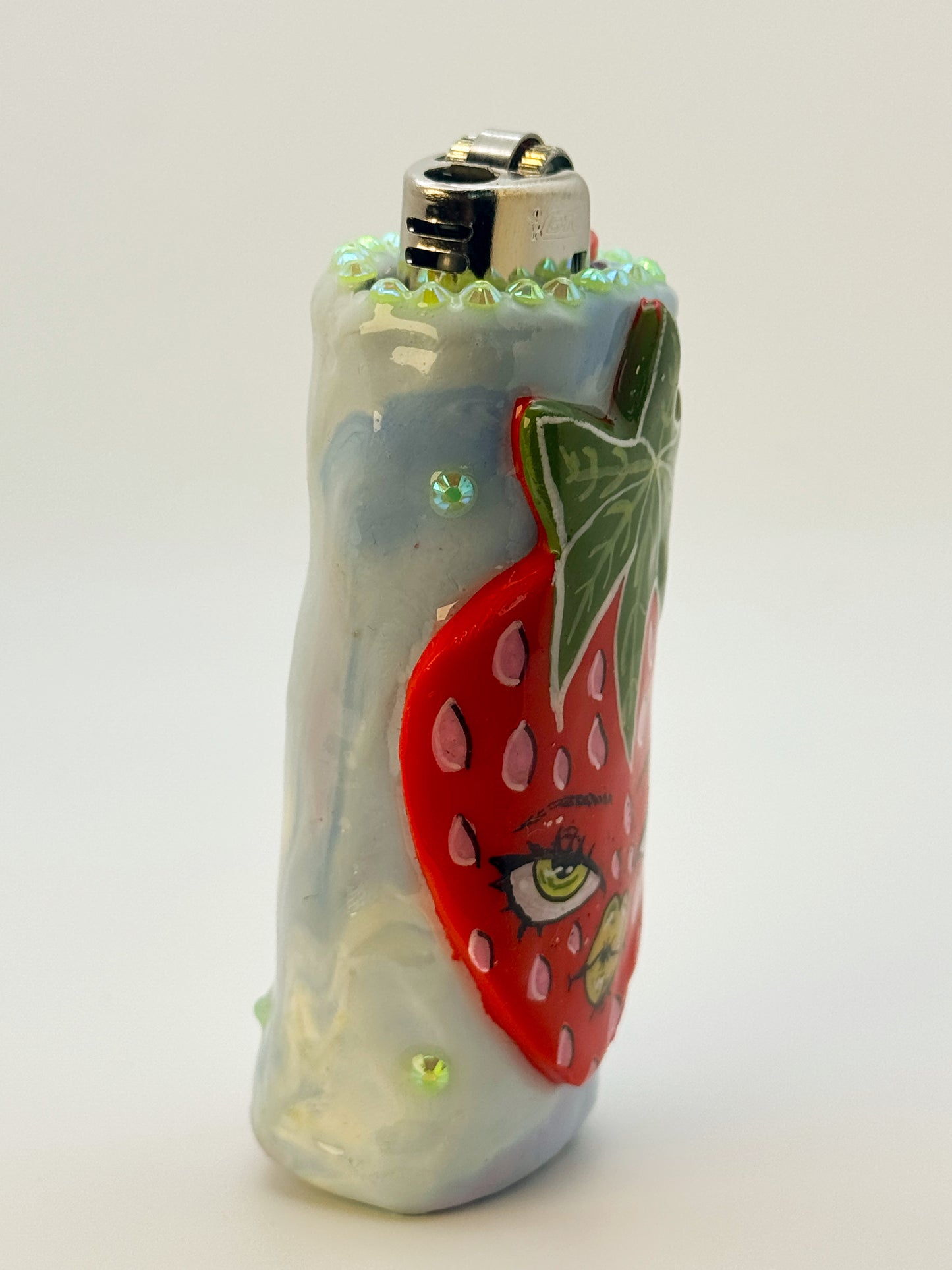 Sassy Strawberry Lighter Case| Fits Standard Bic | Handmade Polymer Clay Art