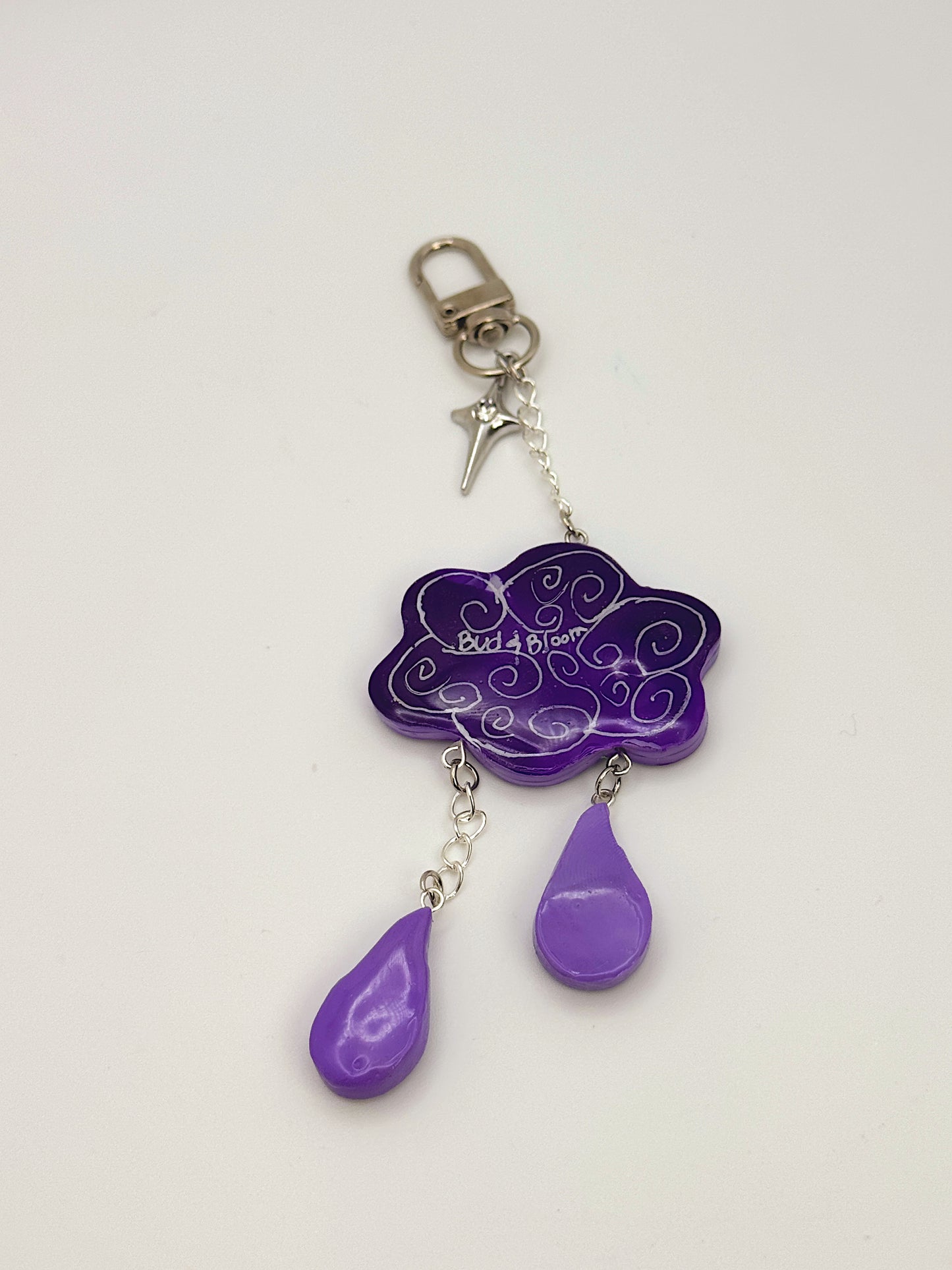 Crying Cloud “Sad Girl Club” Keychain & Bag Charm – Hand-Painted Celestial Charm