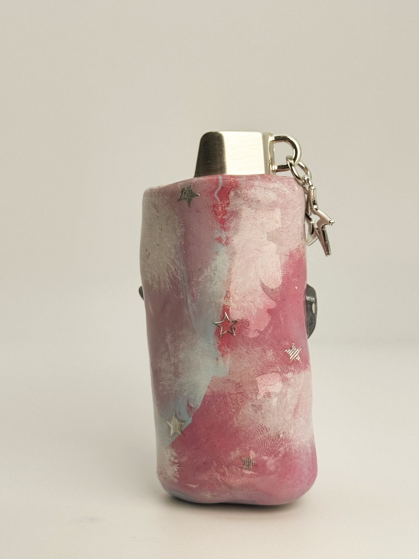 Sad Girl Star Lighter Case w/ Charm | Fits Standard Bic | Handmade Polymer Clay Art