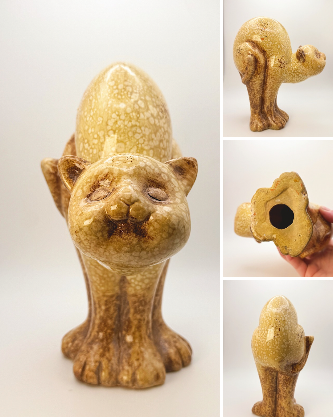 Rare Vintage ceramic cat figurines – set of 3 (mid-century style)