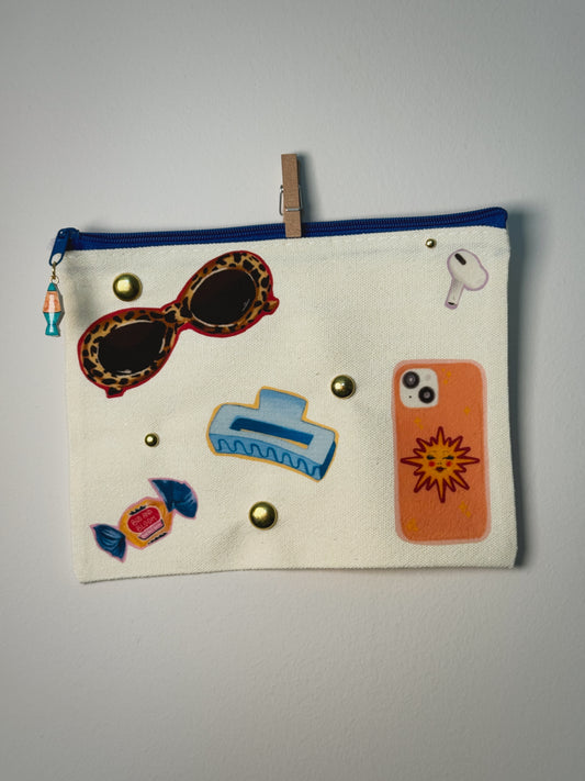What’s In My Bag Hand-Pressed Bag | 8 x 6 Natural Cotton | Luxe