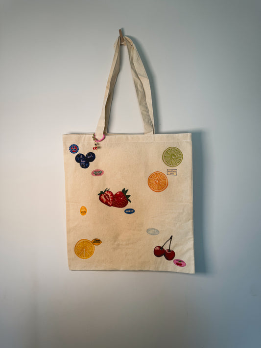 Fresh Fruit Hand-Pressed Tote Bag | 15x16 Natural Cotton — Luxe