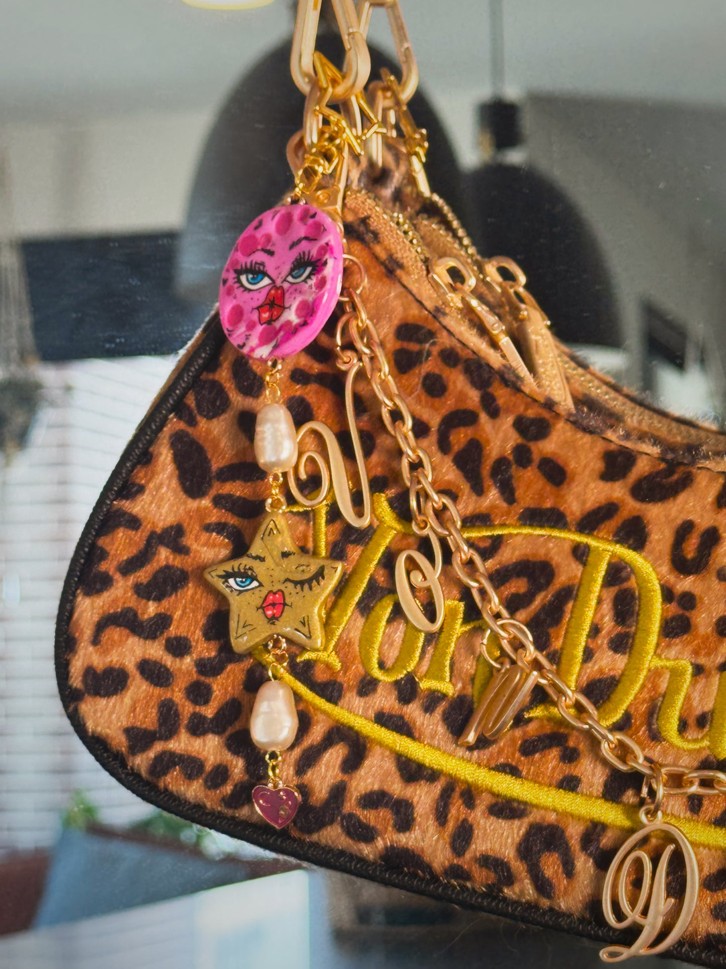 Celestial Girls Keychain – Handmade Polymer Clay Bag Charm