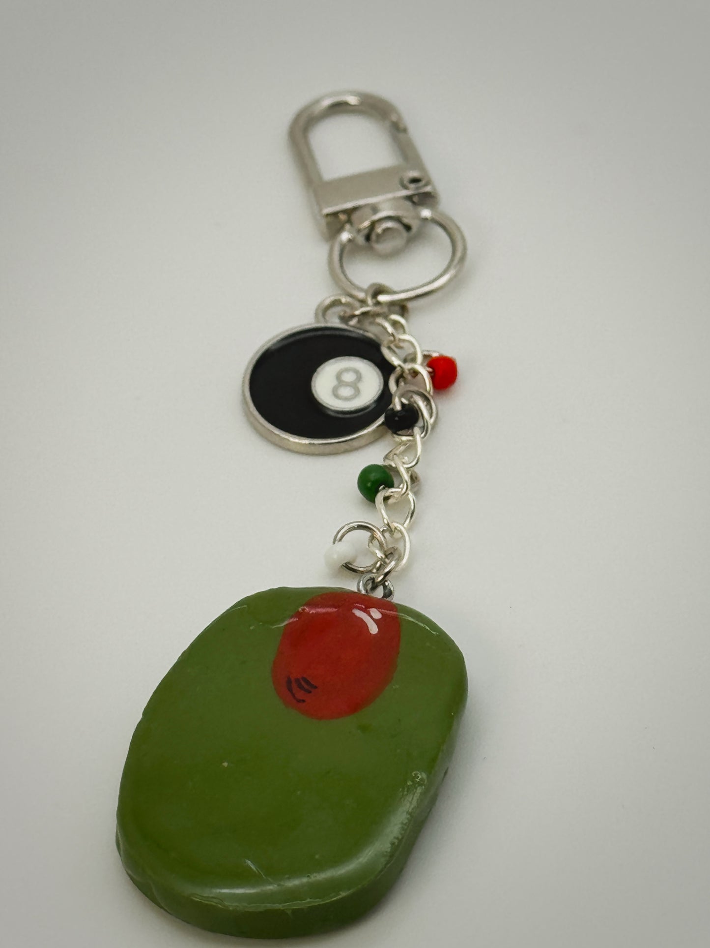 Miss Olive Bag Charm | Handmade Polymer Clay Key Chain