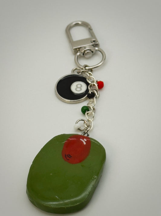Miss Olive Bag Charm | Handmade Polymer Clay Key Chain
