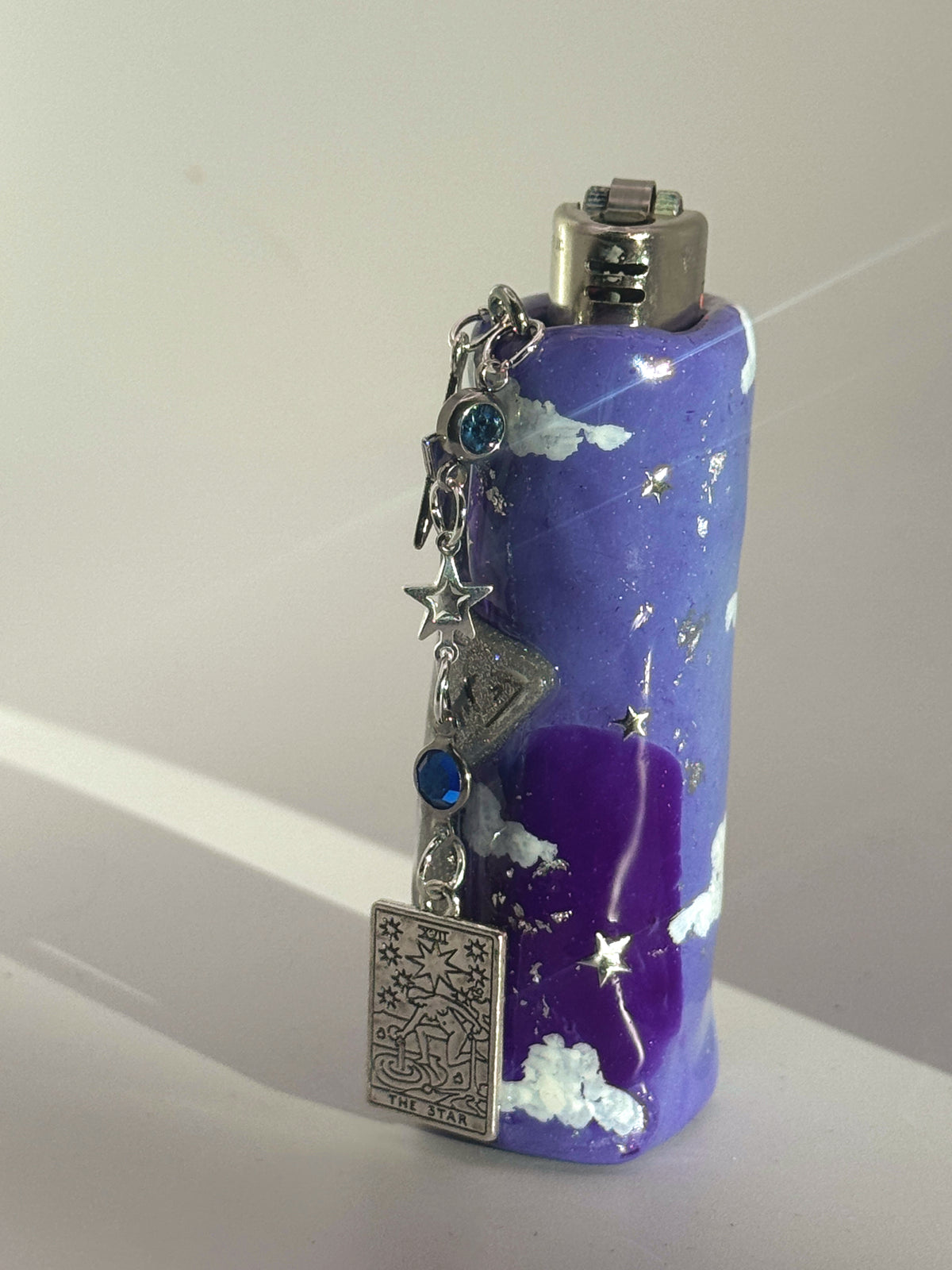 Galactic Star Princess Case with charm| Fits Standard Bic | Handmade Polymer Clay Art