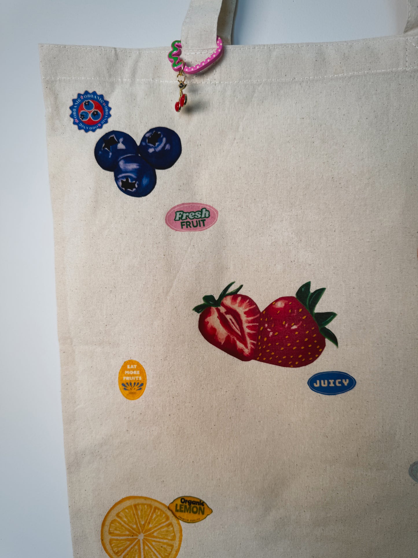 Fresh Fruit Hand-Pressed Tote Bag | 15x16 Natural Cotton — Luxe