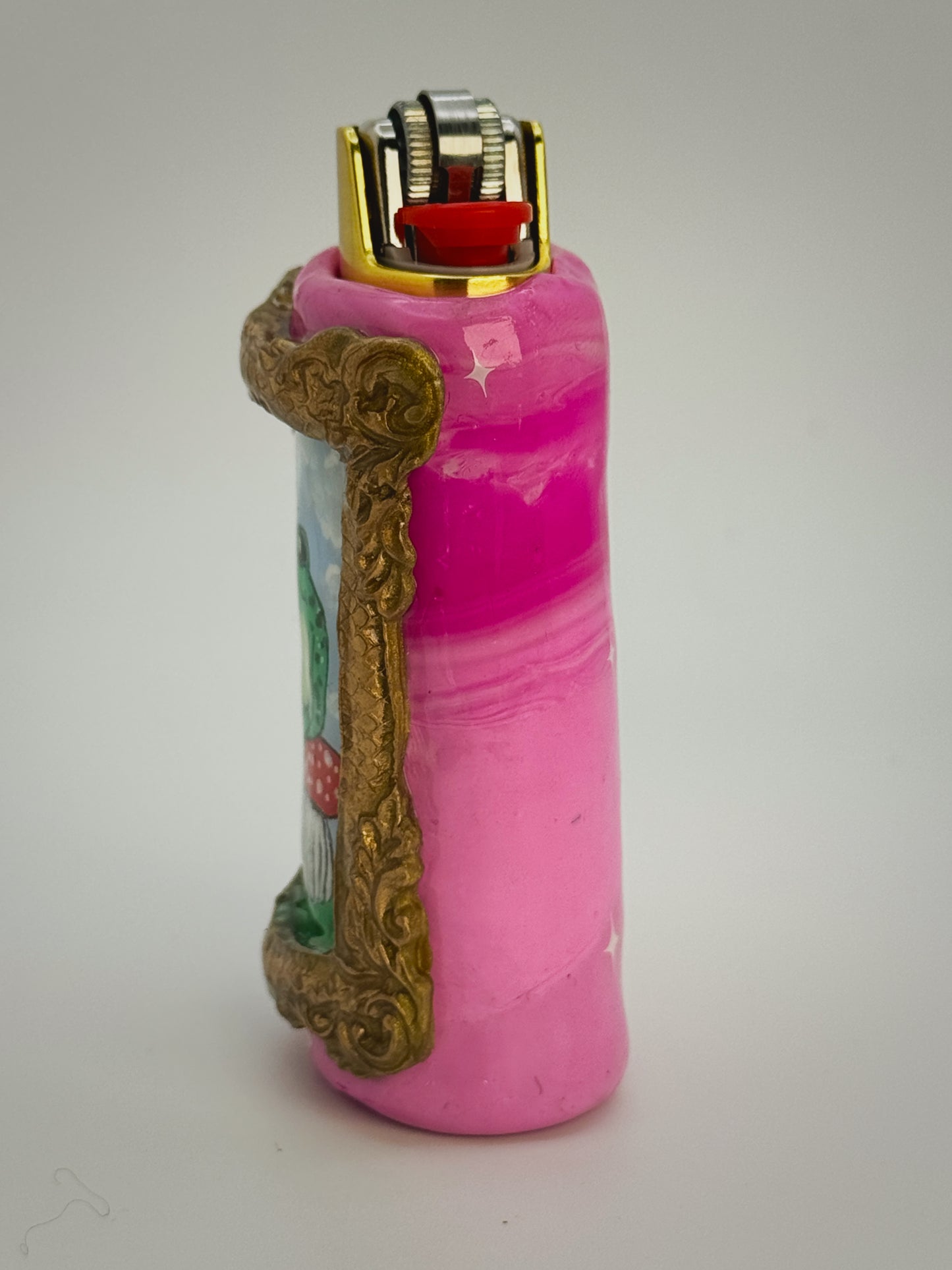 Frog That Doesn’t Give a F*CK Lighter Case w/ charm | Fits Standard Bic