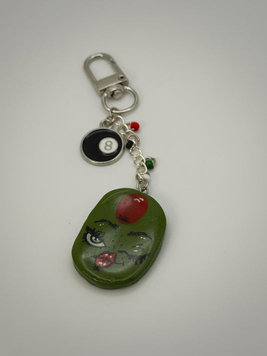 Miss Olive Bag Charm | Handmade Polymer Clay Key Chain