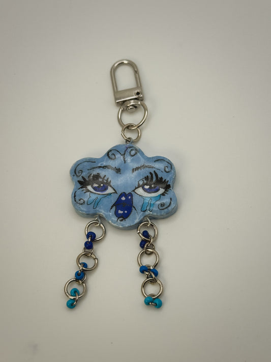 Sad Girl Club Bag Charm | Handmade Polymer Clay Key Chain
