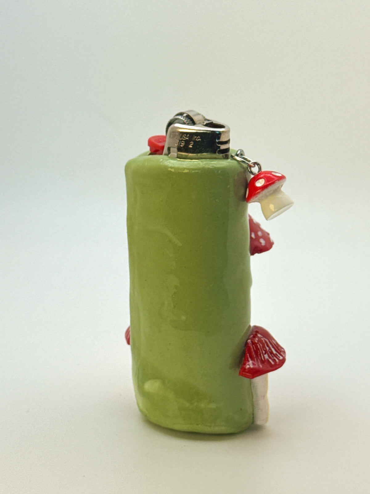 Mushroom Case with charm| Fits Standard Bic | Handmade Polymer Clay Art