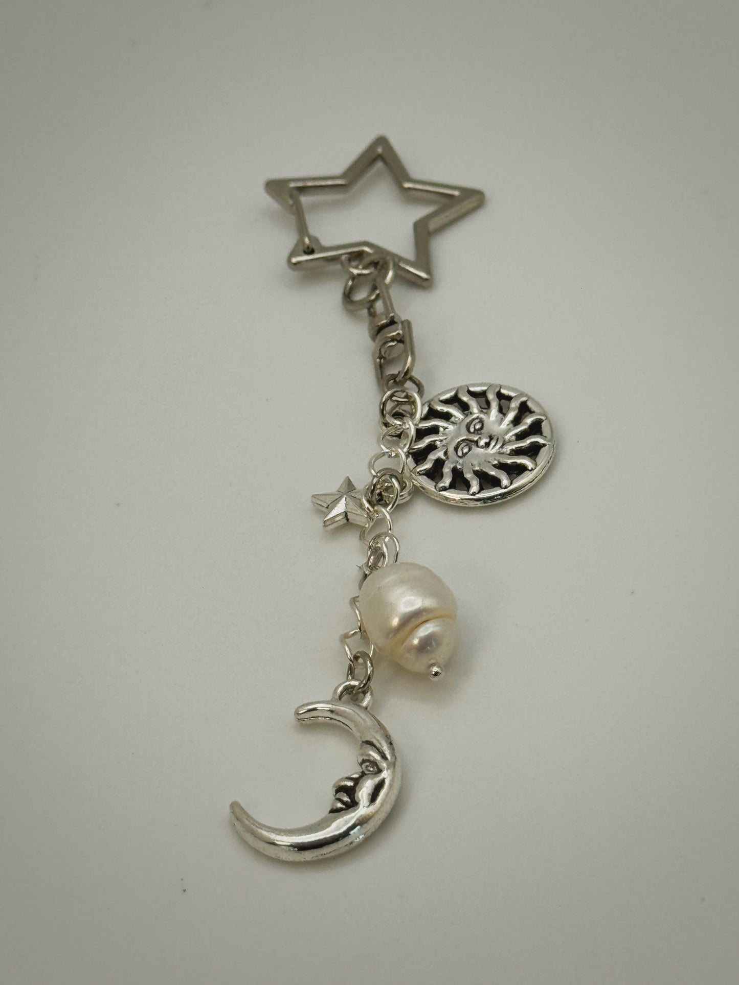 Silver Celestial Bag Charm | Handmade Key Chain
