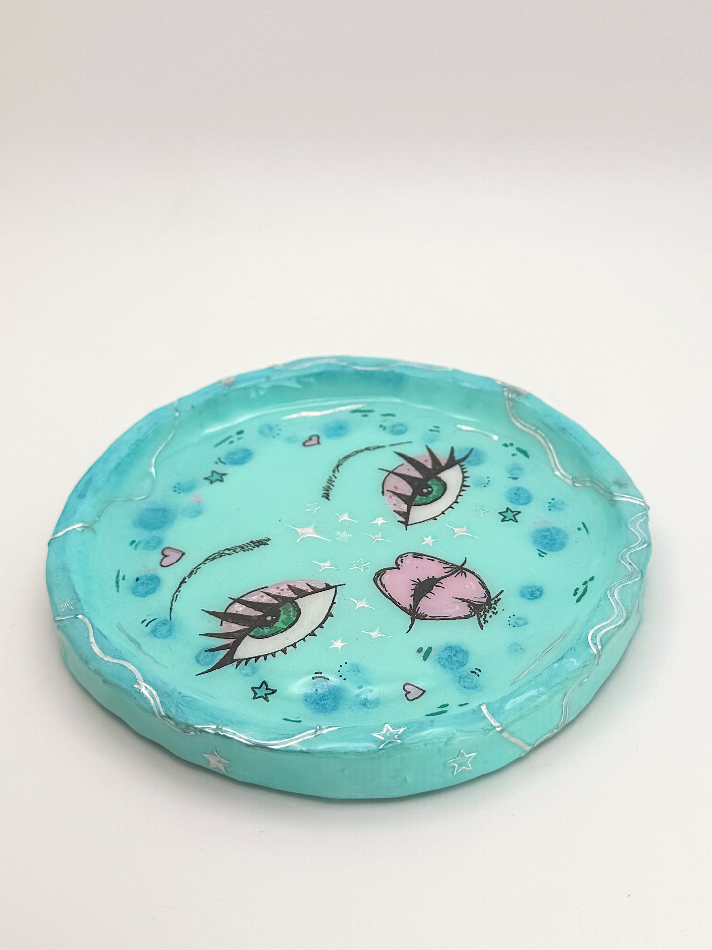 Aqua Daydream Moon – 5 inch Trinket Dish